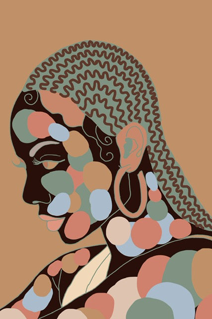 Braided Queen Print signed by Ruth (Size: 16x 20 inches)