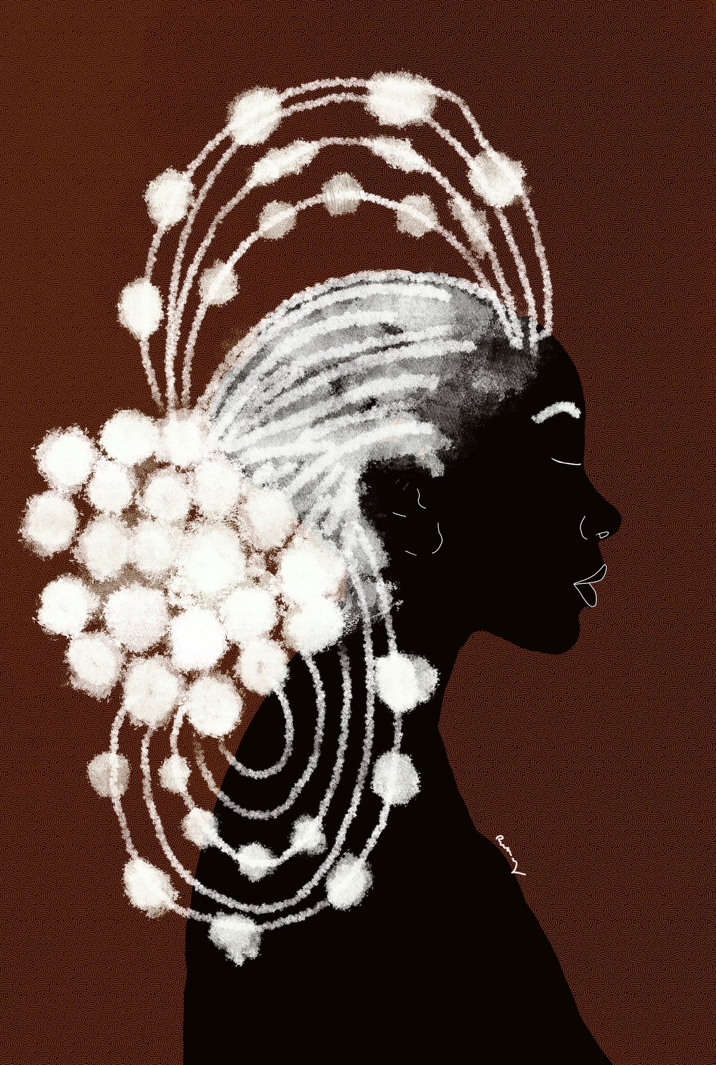 Afro Queen: Art Print signed by Ruth (Size: 24 x 36 )