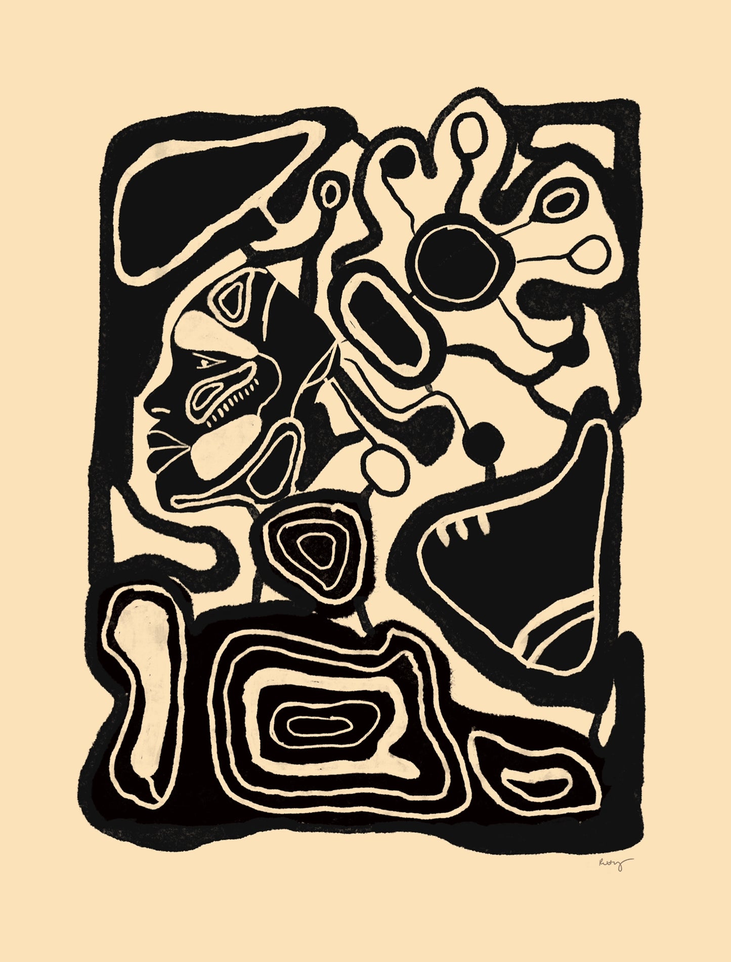 Peaceful Lines ( Signed Art Print)