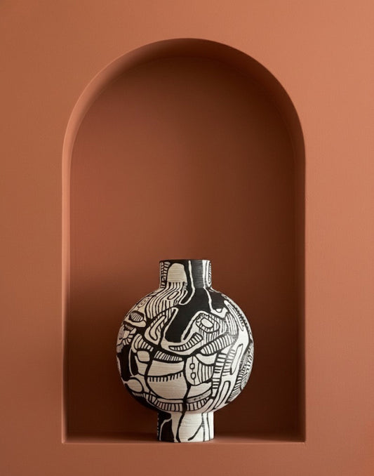 Title: Original Hand painted Vintage Vase