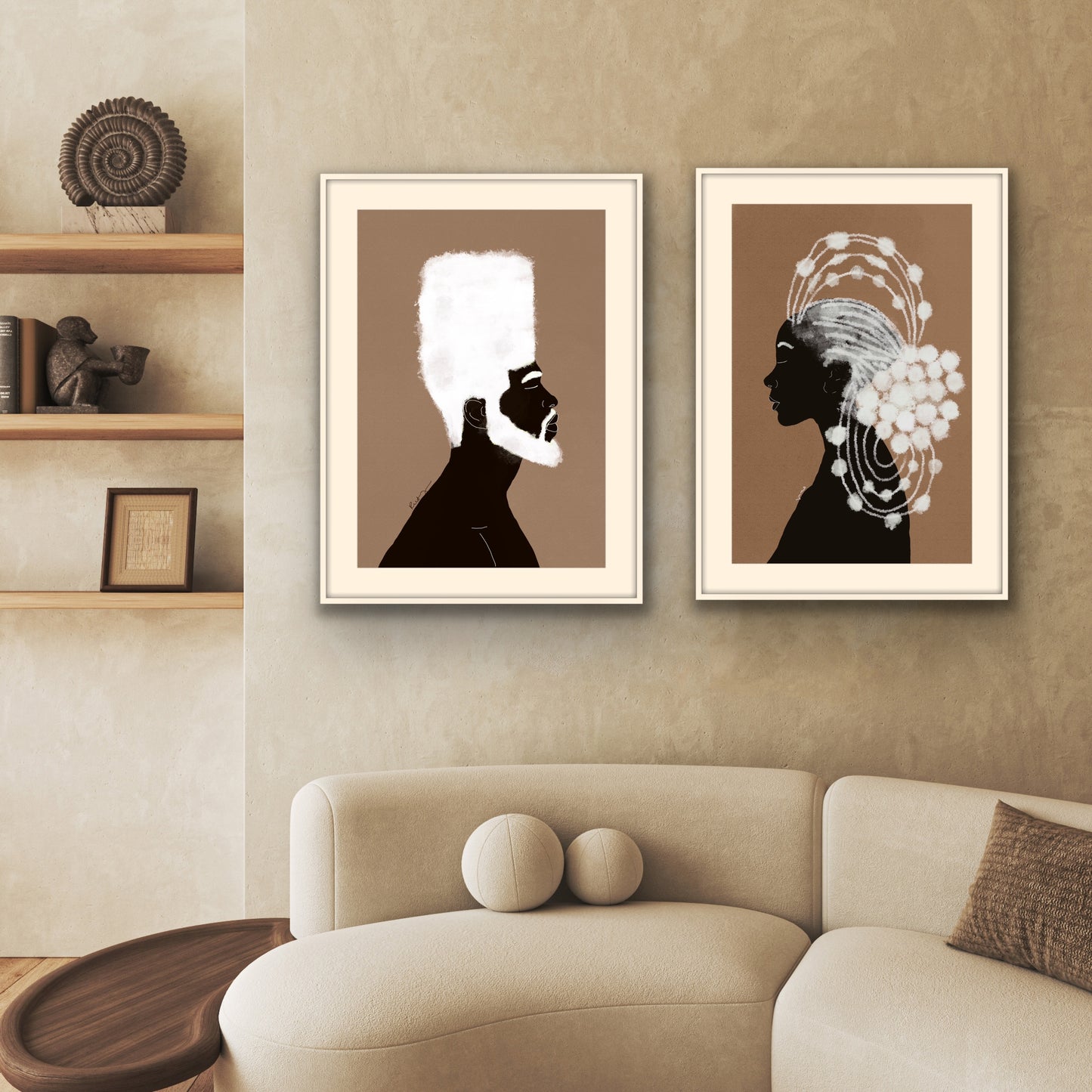 Set of 2 Maarifa & Afro Queen ( 65 x 95 cm) ( Signed Art Print)