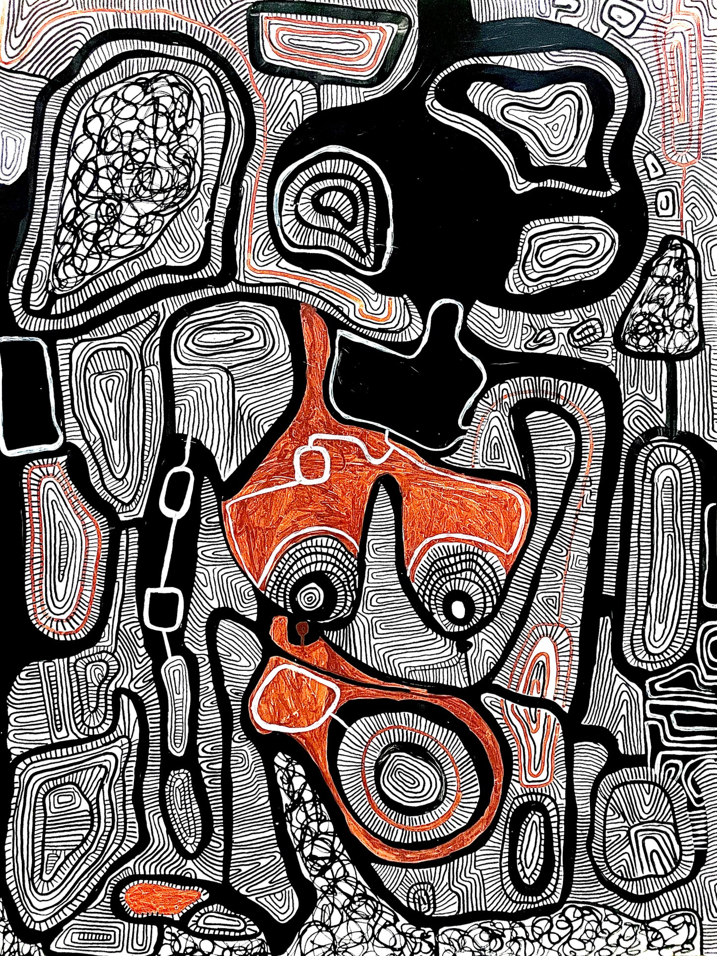 Her voice ( 18 x 24 inches) Signed Original Acrylic painting ( Framed)