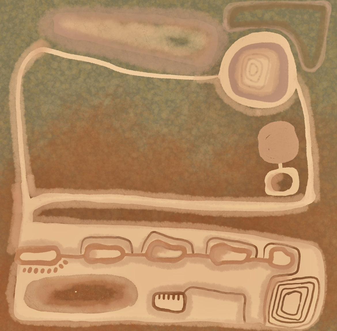 Desert memory: 100 cm x 100 cm (39 inches x 39 inches)