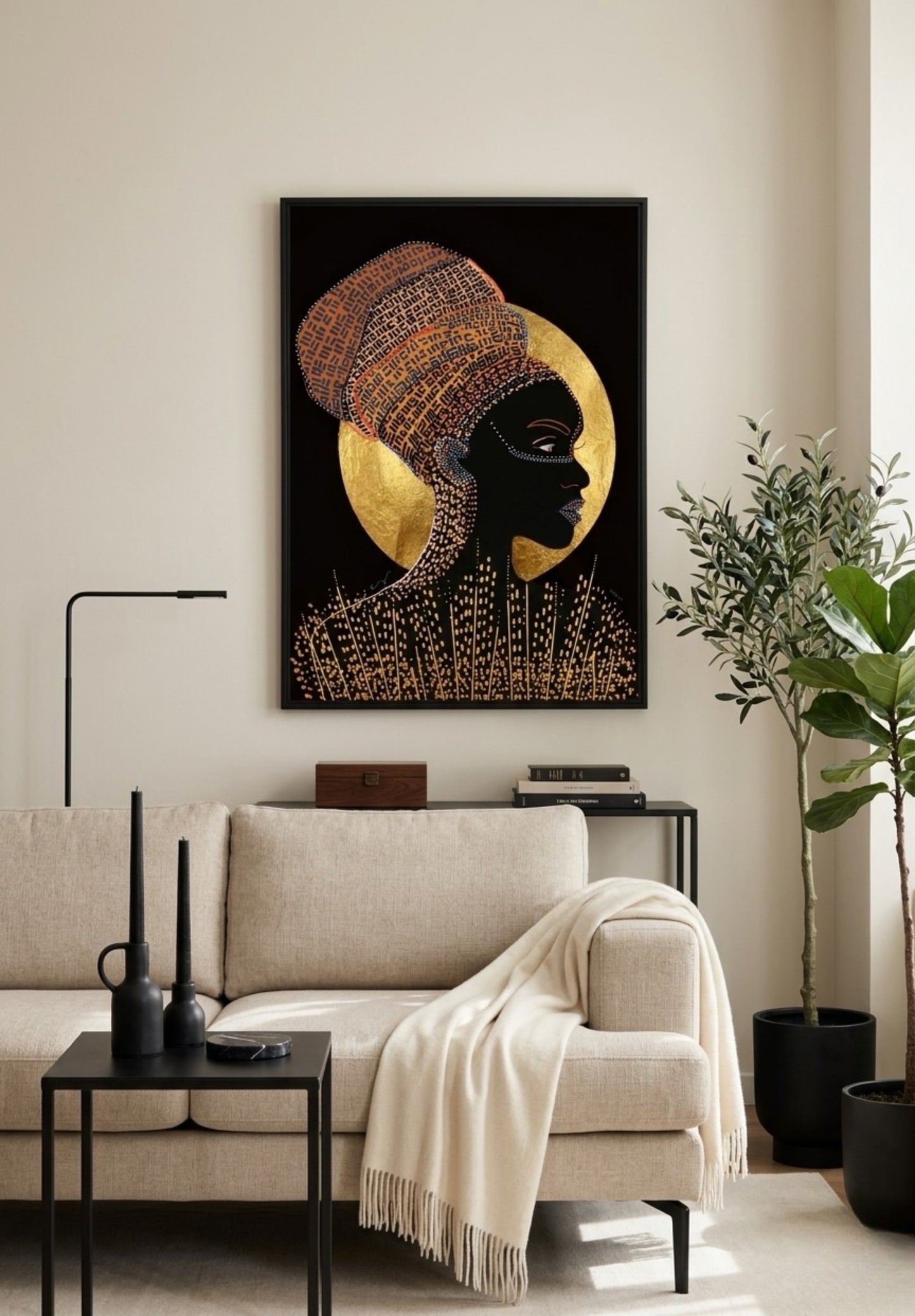 Crowned | Hand-Finished Gold Leaf Statement Print | 36 x 40 inch |