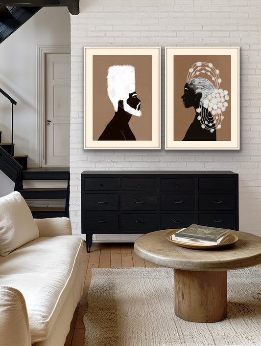 Set of 2 Maarifa & Afro Queen ( 65 x 95 cm) ( Signed Art Print)