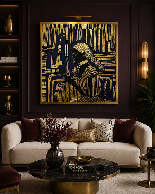 Presence (100 x 100 cm) 40 x 40 inches Hand-Finished Gold Leaf Statement