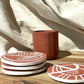 Matte Terracotta Set of 4 Hand made kiambu ceramic Coasters : Signed by Ruth ( only one set left