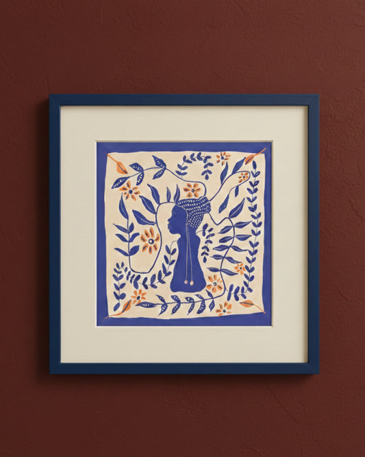 Blooming in Silence: Signed Print 20 x 20 inches (51 x 51 cm) Framed