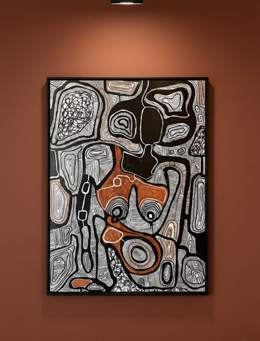 Her voice ( 18 x 24 inches) Signed Original Acrylic painting ( Framed)