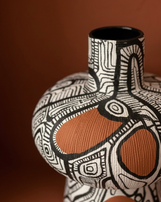 Title: Original Hand painted Vintage Vase