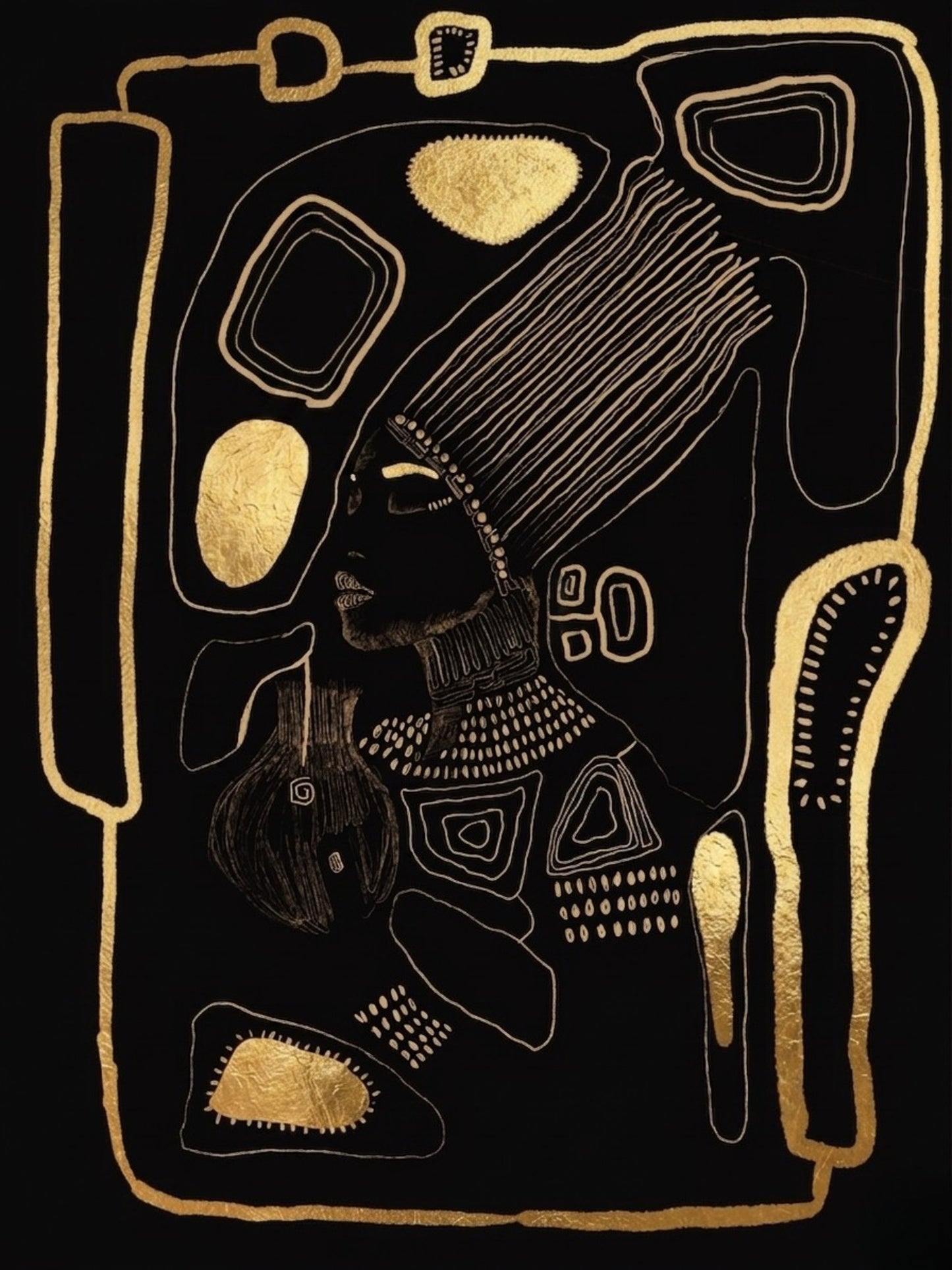 Golden Muse Pair | Hand-Finished Gold Leaf Statement Prints