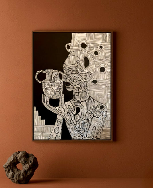 Soulful roots ( 70 x 90 ) Signed Original Acrylic painting ( Framed)