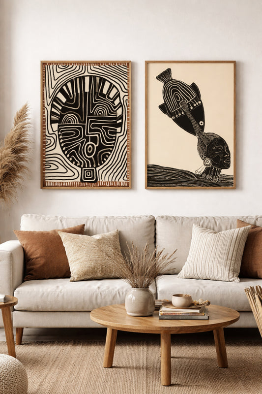 Set of 2 : Her & Identity : 36 x 40 inches statement pieces