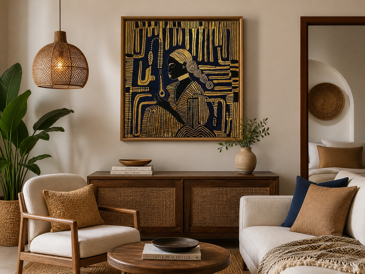 Presence (100 x 100 cm) 40 x 40 inches Hand-Finished Gold Leaf Statement